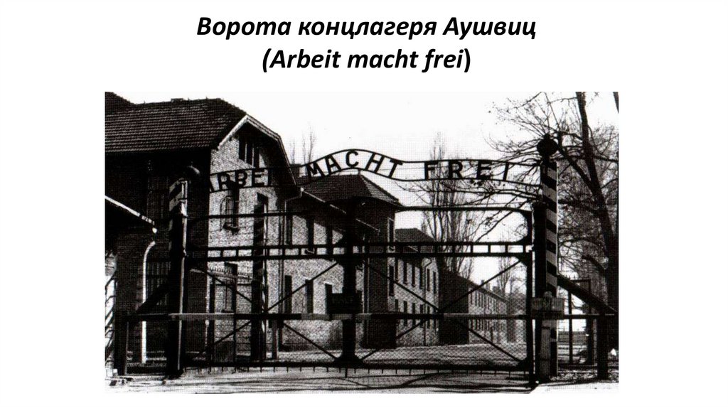 Ворота концлагеря Аушвиц (Arbeit macht frei)