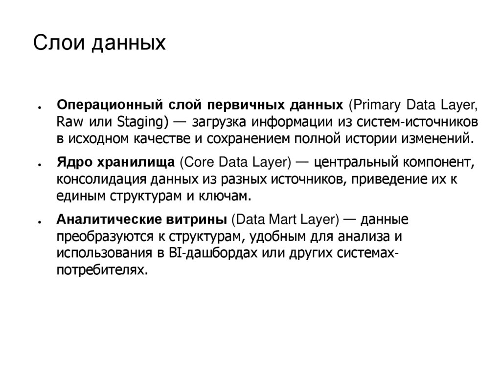 Слои данных