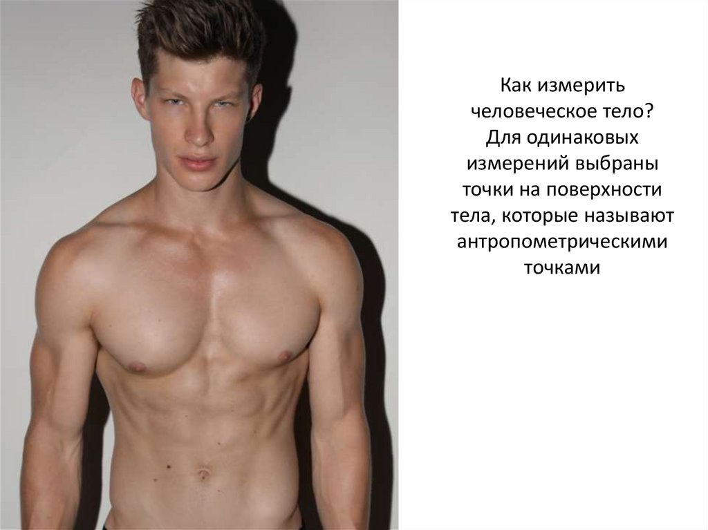Как измерить человеческое тело? Для одинаковых измерений выбраны точки на поверхности тела, которые называют