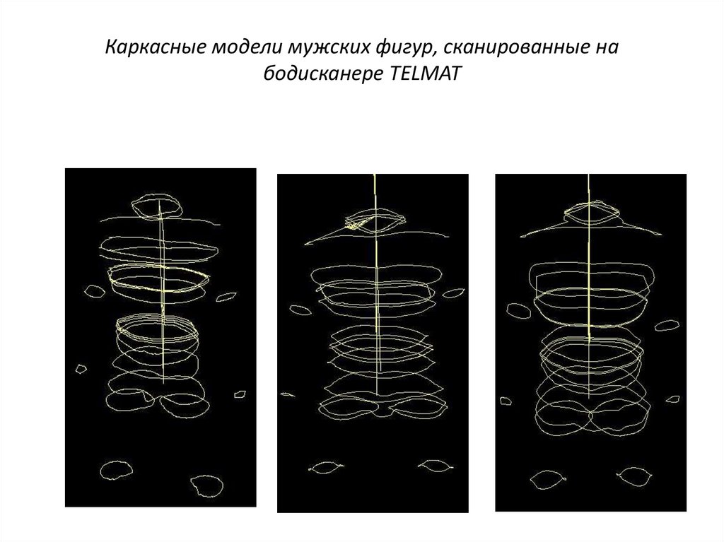 Каркасные модели мужских фигур, сканированные на бодисканере TELMAT