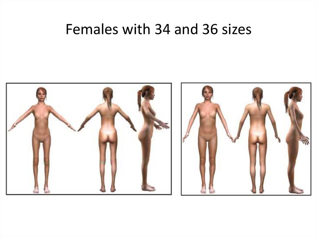 Females with 34 and 36 sizes