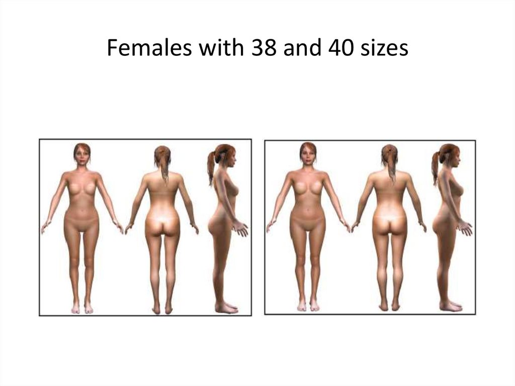 Females with 38 and 40 sizes