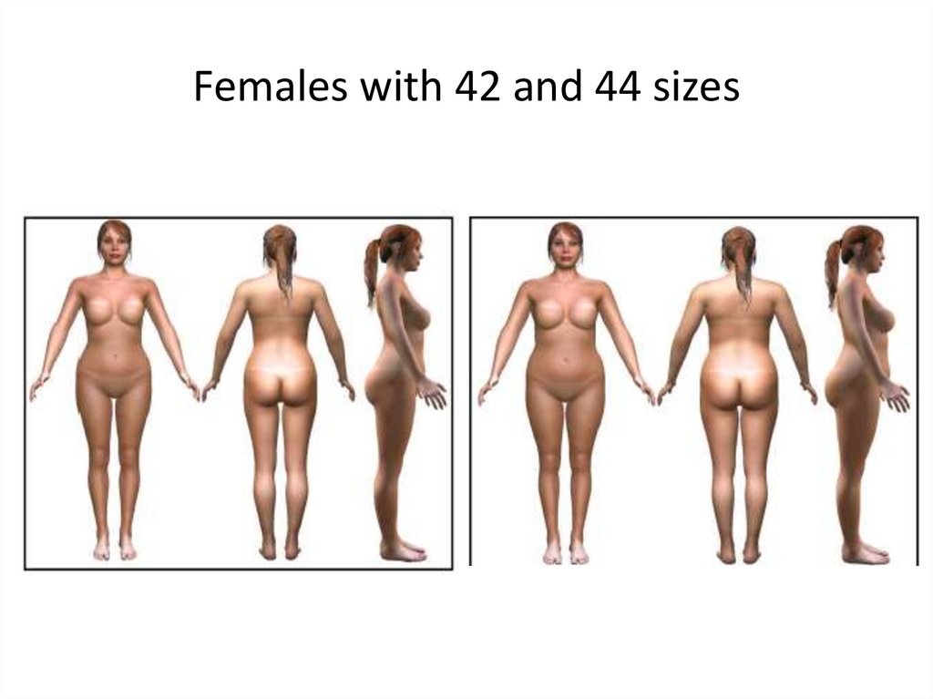 Females with 42 and 44 sizes