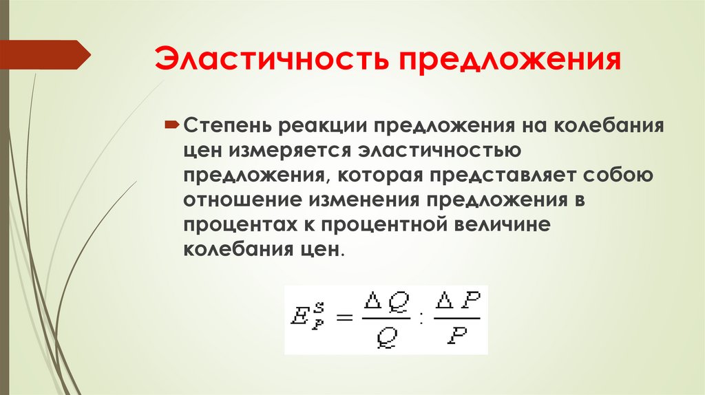 Эластичность предложения
