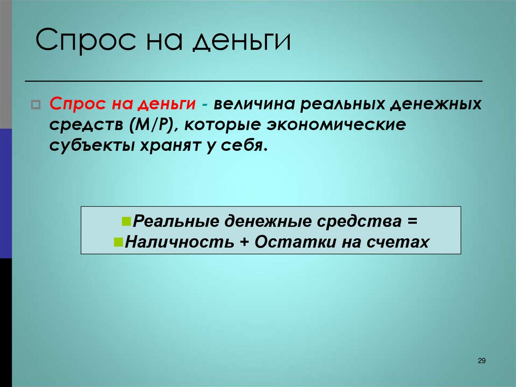 Спрос на деньги