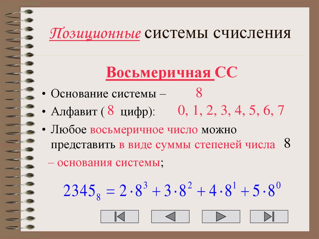 Позиционные системы счисления