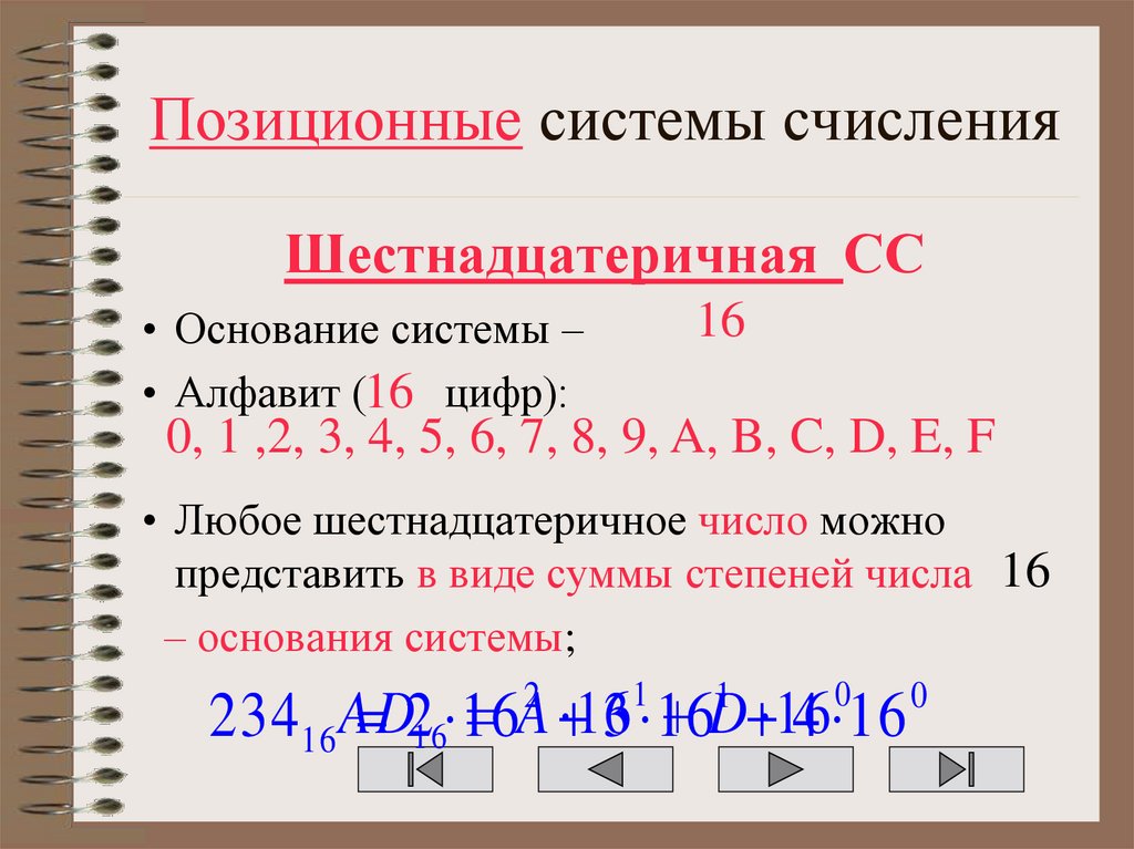 Позиционные системы счисления