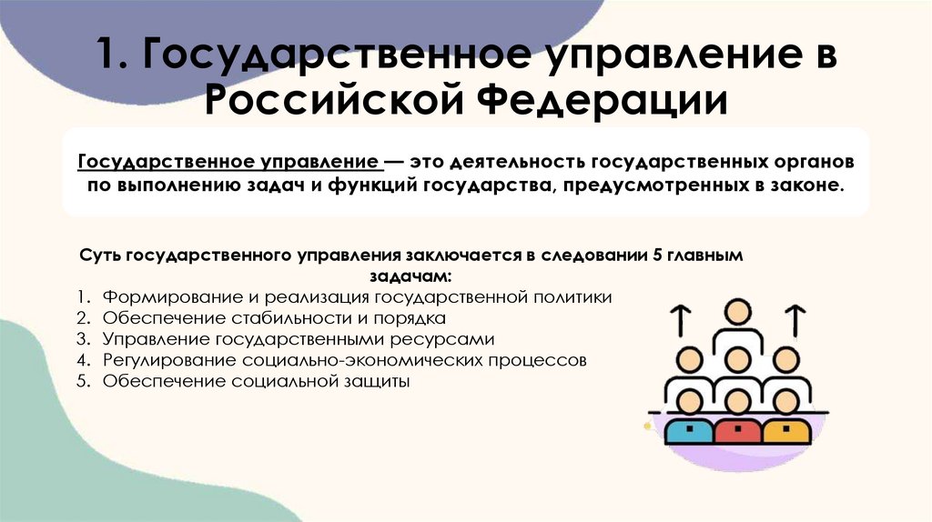 1. Государственное управление в Российской Федерации