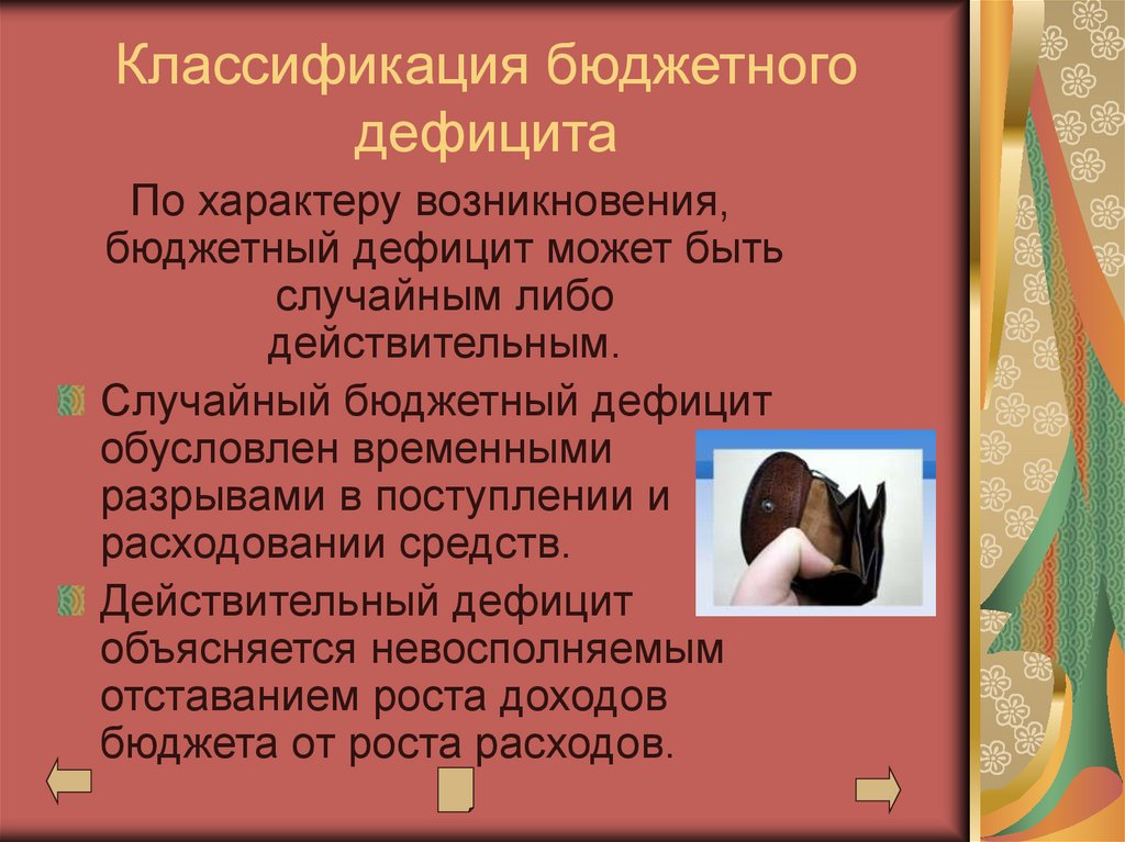 Классификация бюджетного дефицита