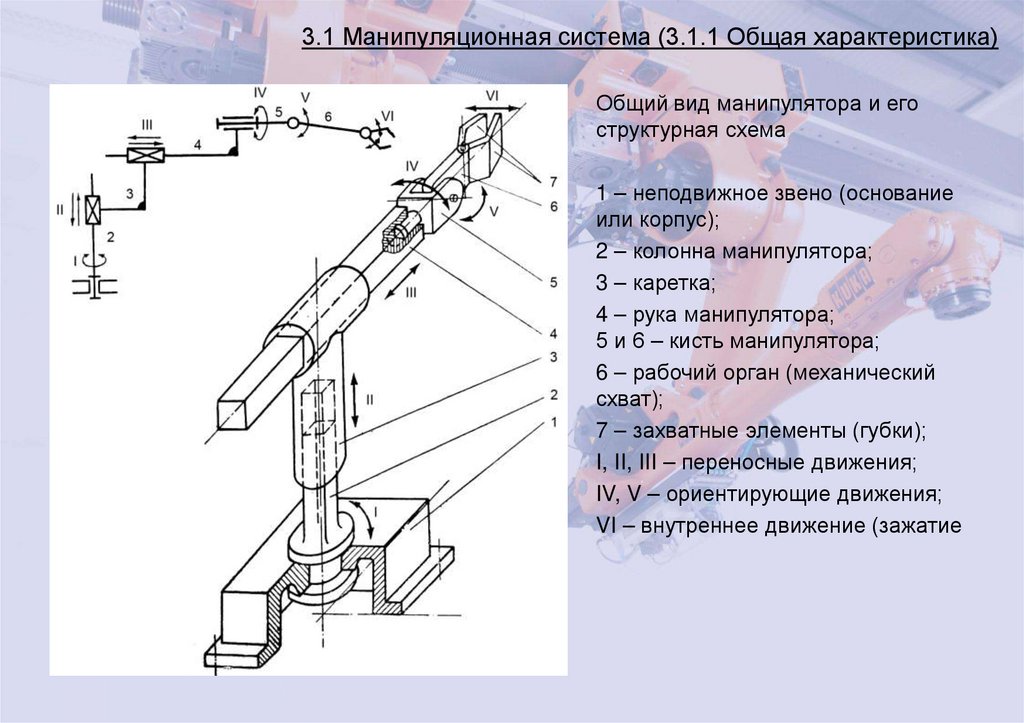 3.1 Манипуляционная система (3.1.1 Общая характеристика)