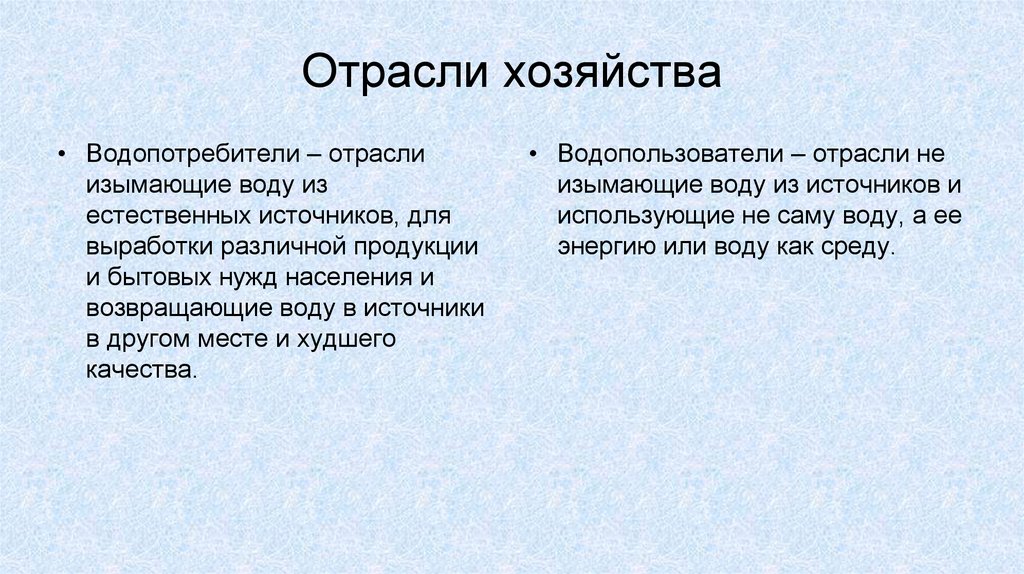 Отрасли хозяйства