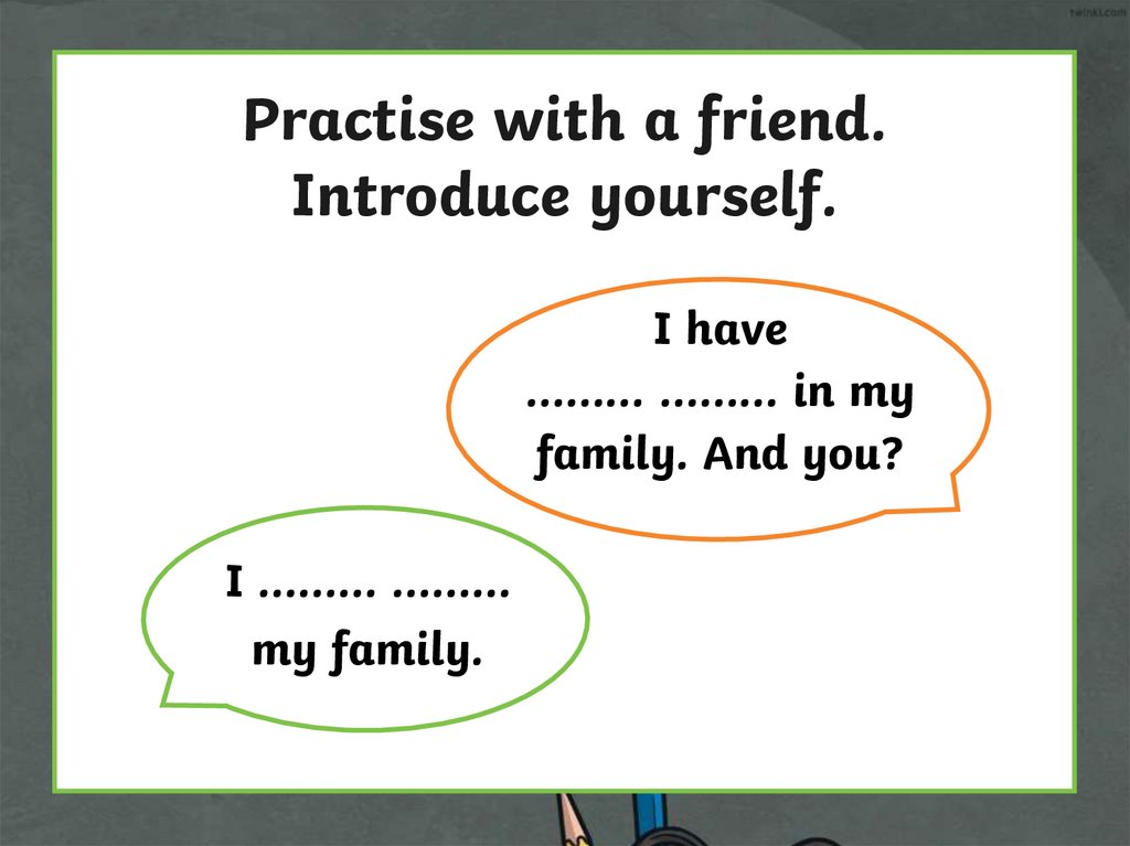 Practise with a friend. Introduce yourself.