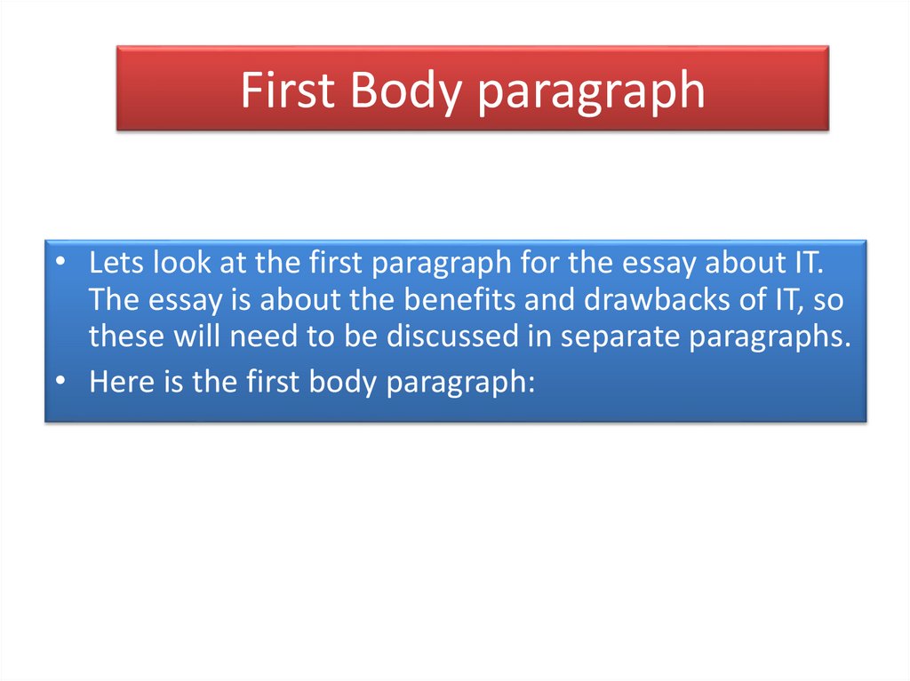 First Body paragraph