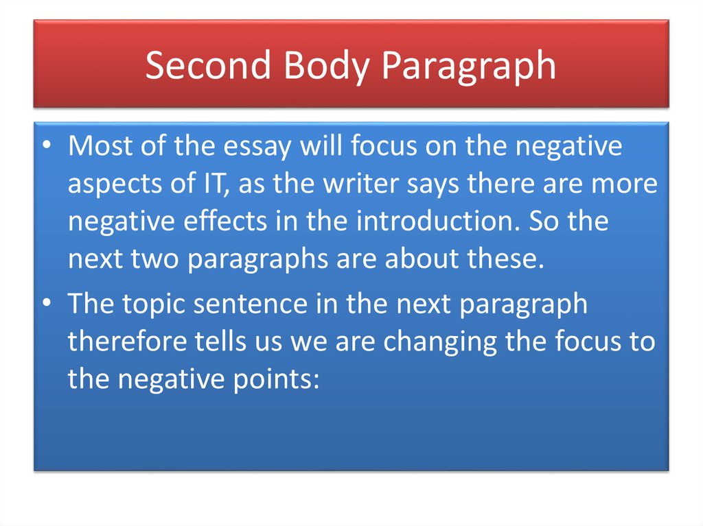 Second Body Paragraph