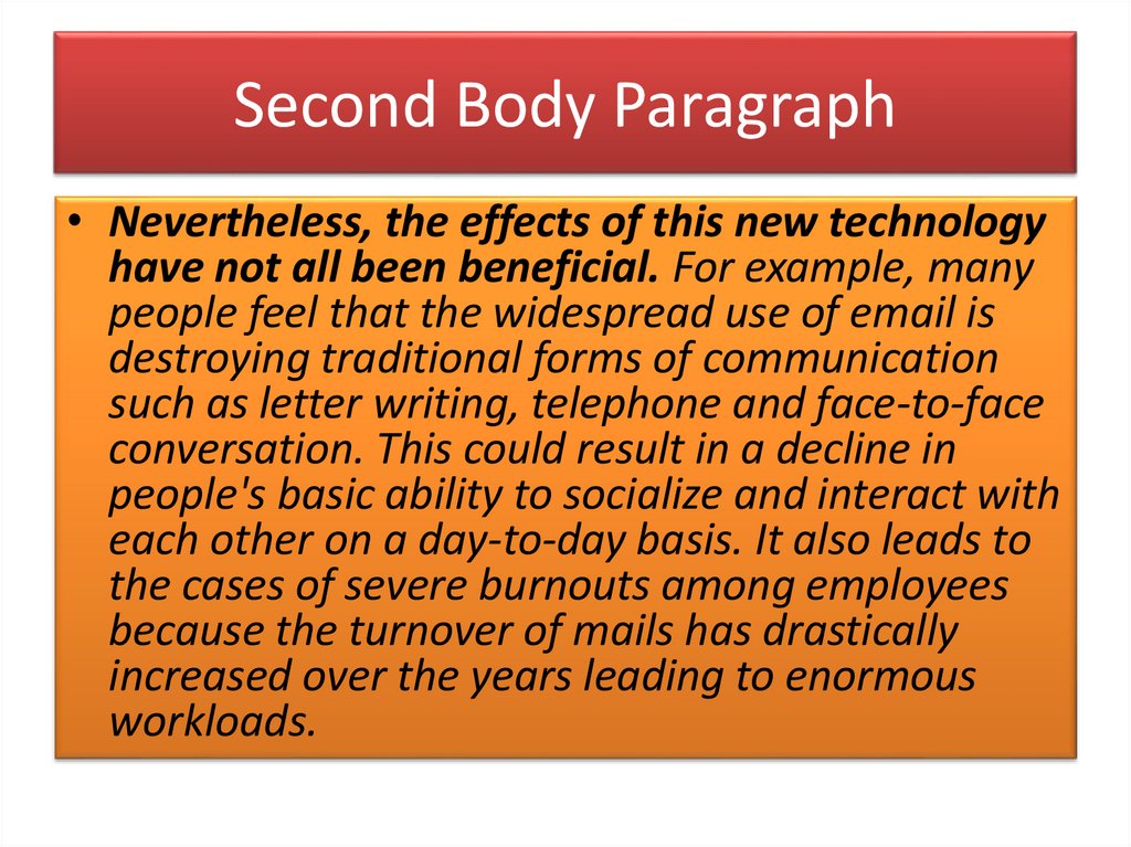Second Body Paragraph