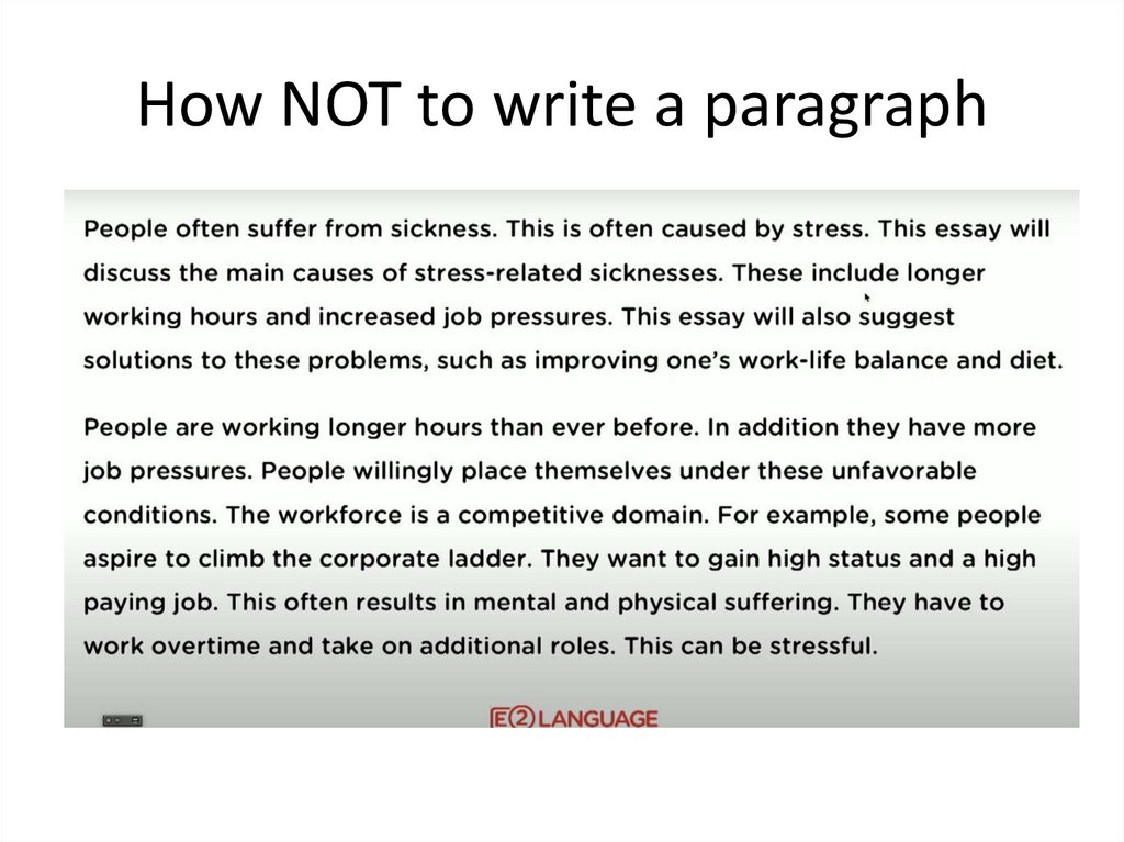 How NOT to write a paragraph