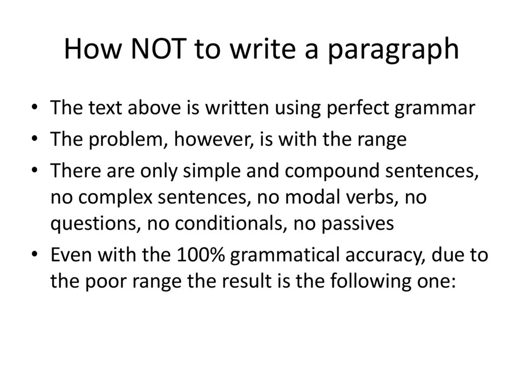 How NOT to write a paragraph