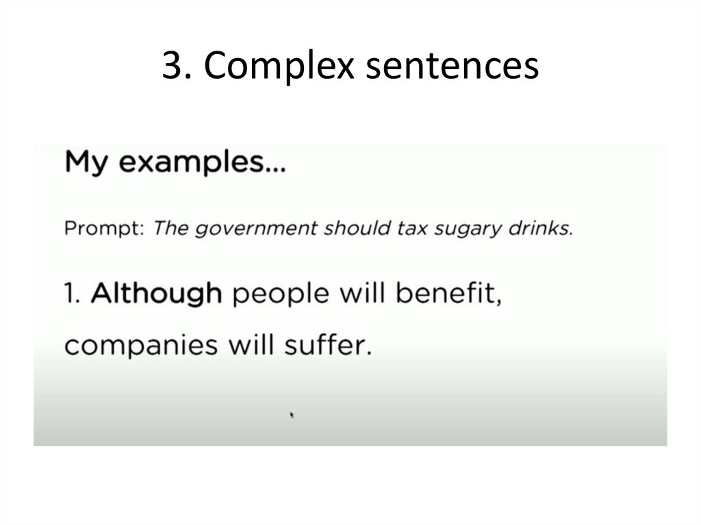 3. Complex sentences