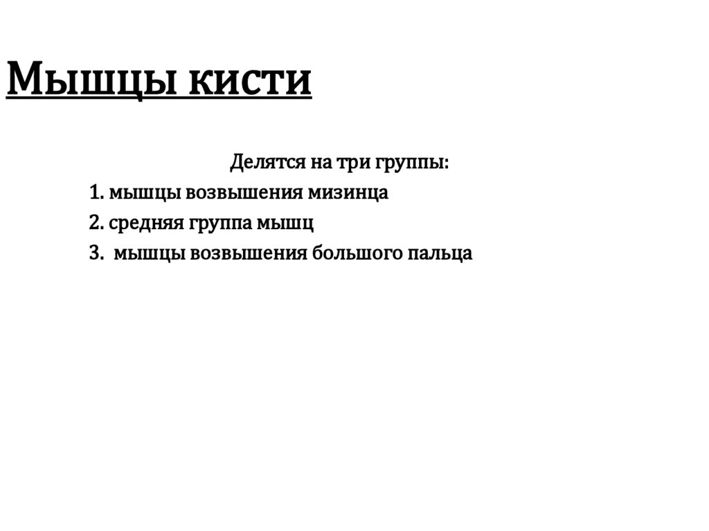 Мышцы кисти