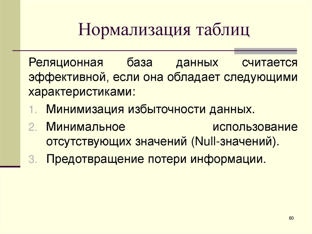 Нормализация таблиц