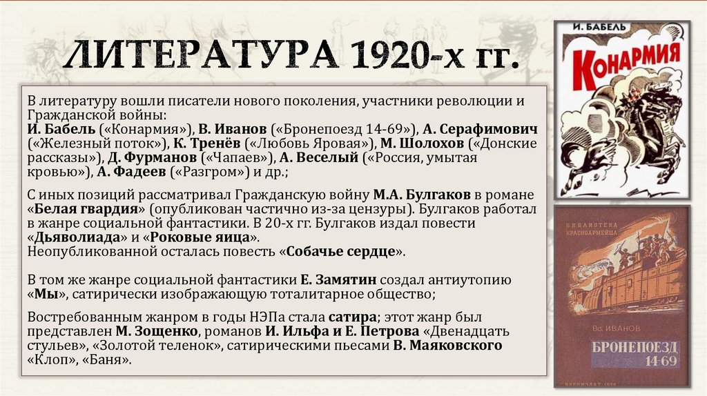 литература 1920-х гг.