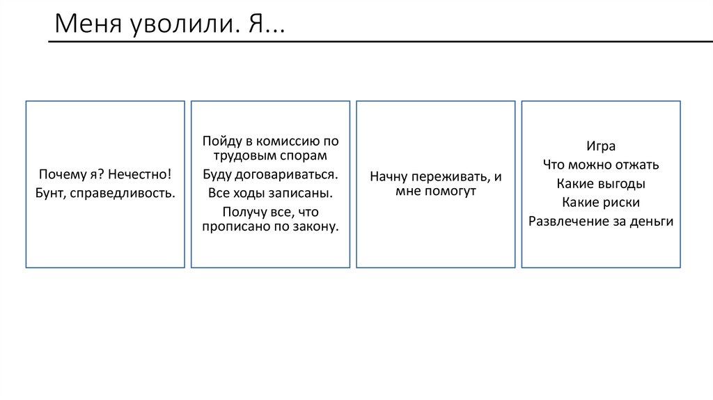 Меня уволили. Я...