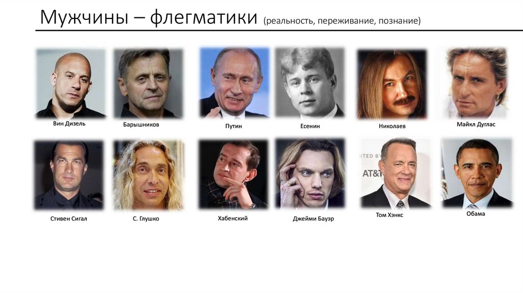 Мужчины – флегматики (реальность, переживание, познание)