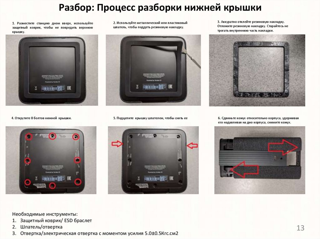 Разбор: Процесс разборки нижней крышки