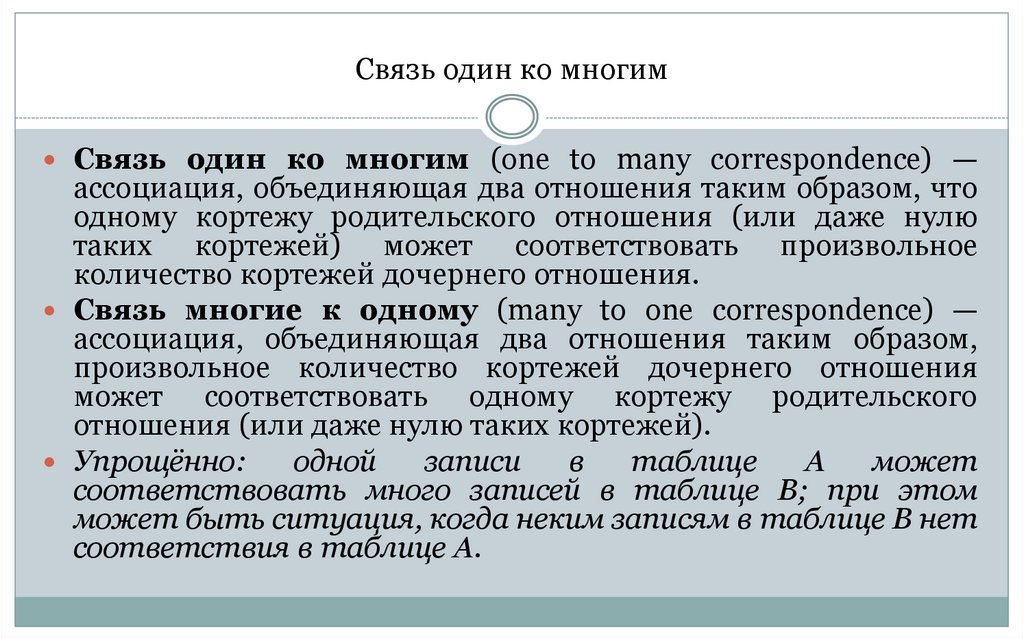 Связь один ко многим