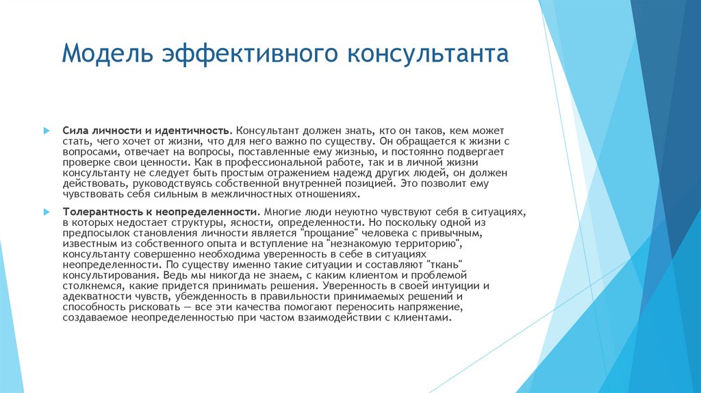 Модель эффективного консультанта
