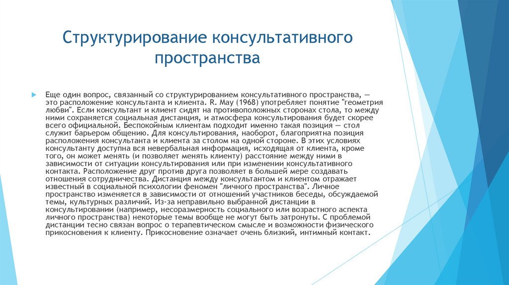 Структурирование консультативного пространства