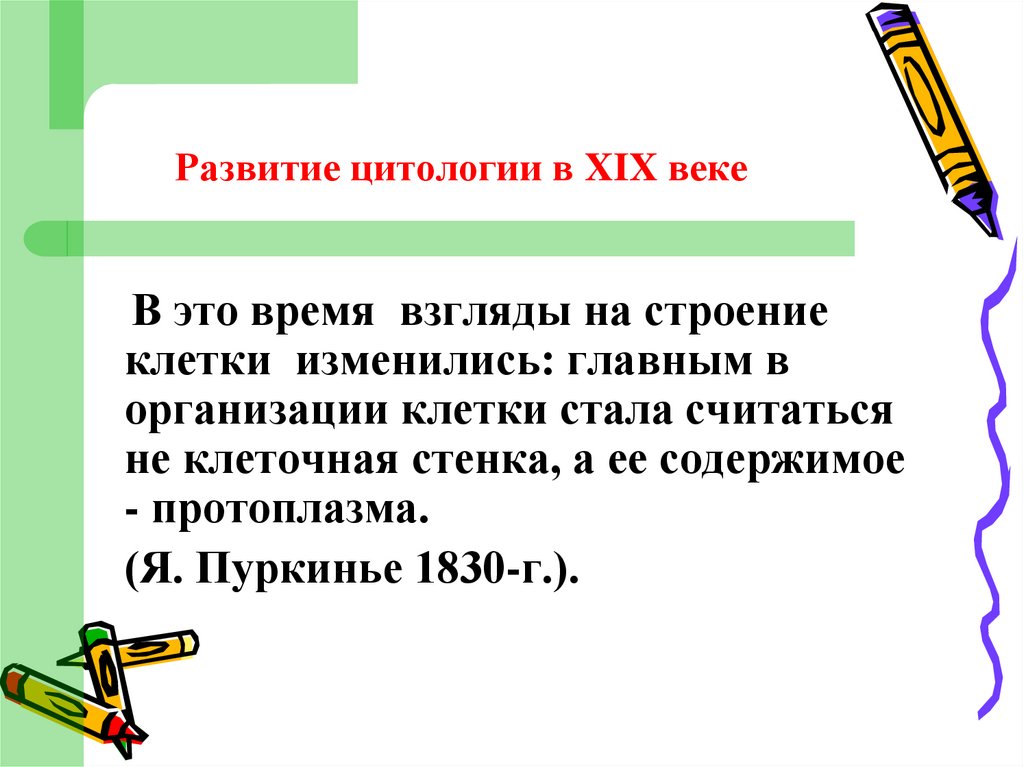Развитие цитологии в XIX веке