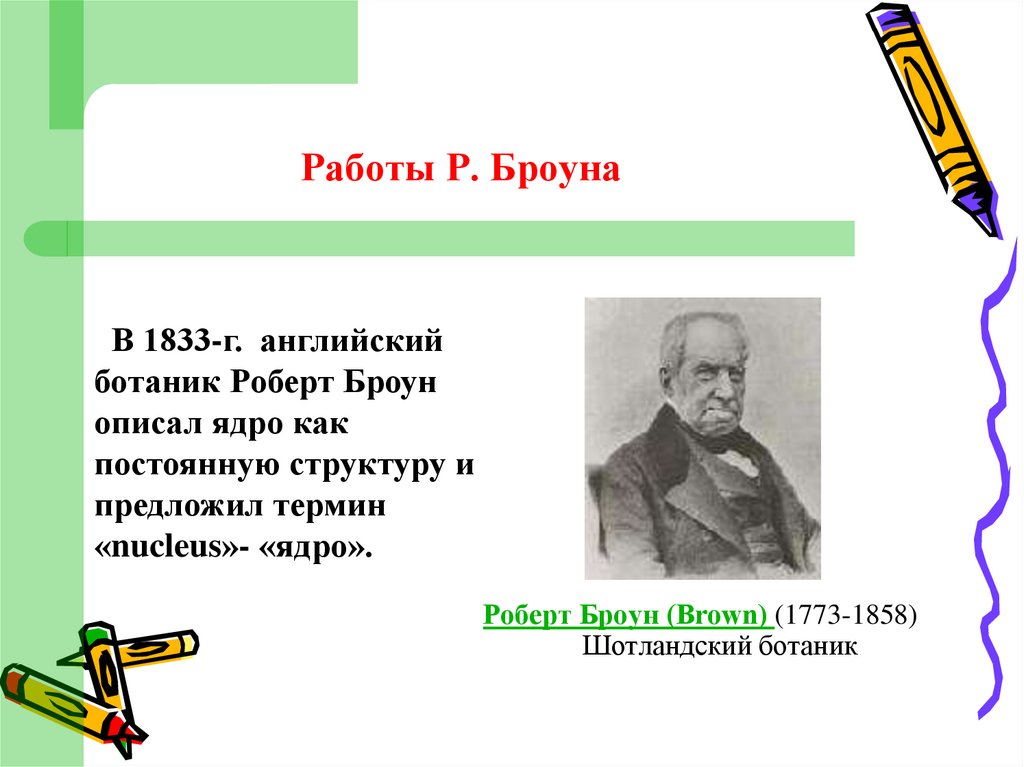 Работы Р. Броуна