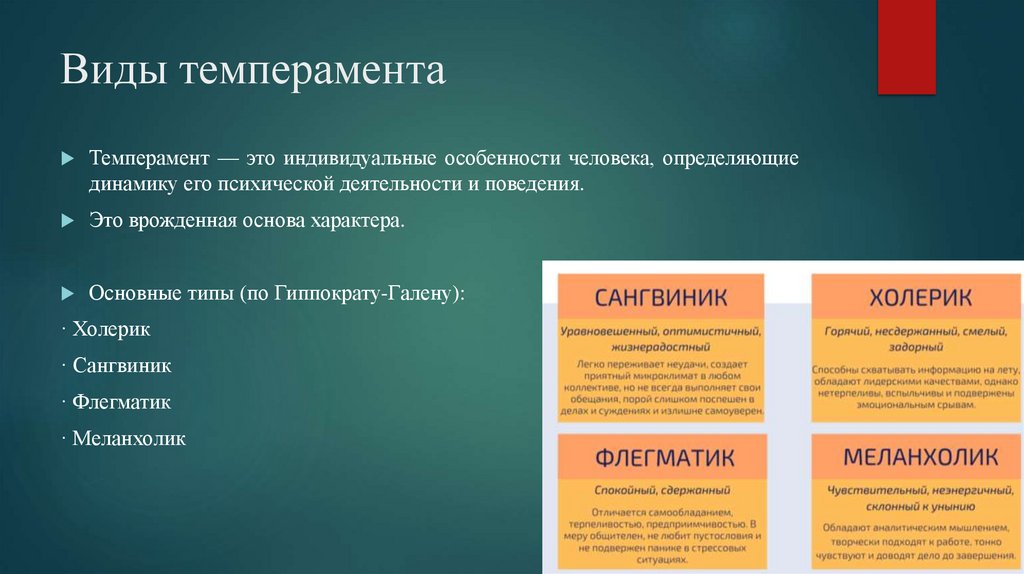 Виды темперамента