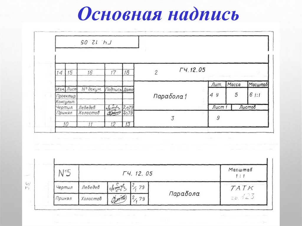 Основная надпись