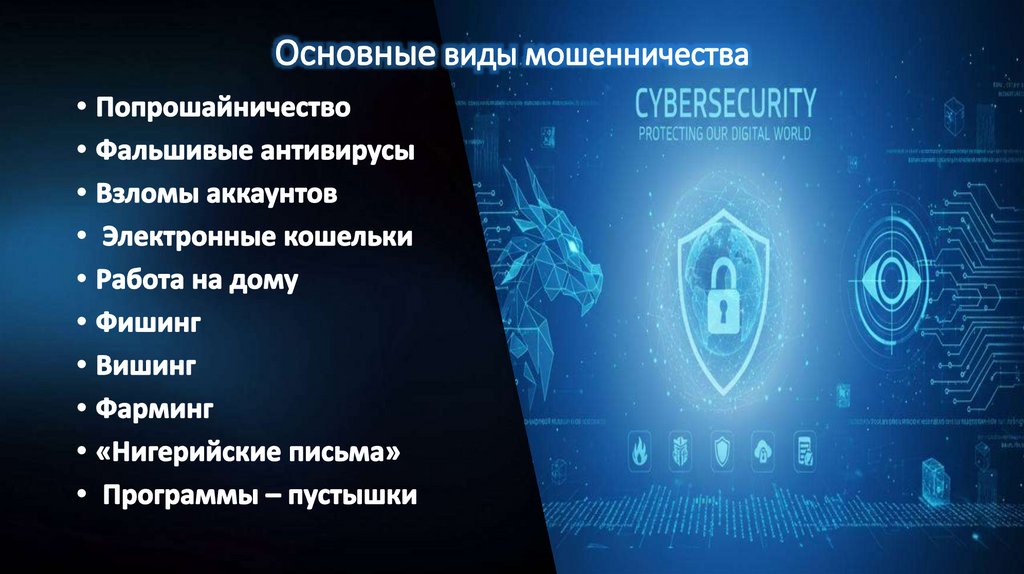 Основные виды мошенничества