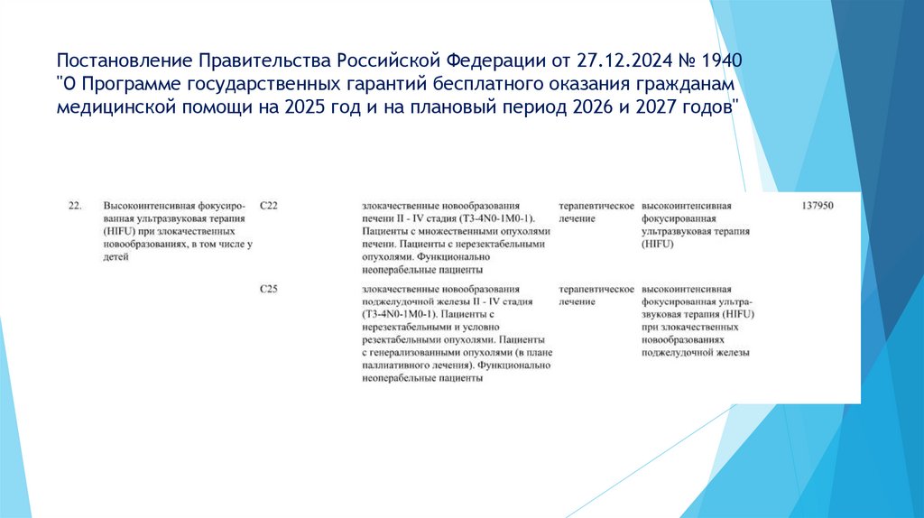 Постановление Правительства Российской Федерации от 27.12.2024 № 1940 "О Программе государственных гарантий бесплатного