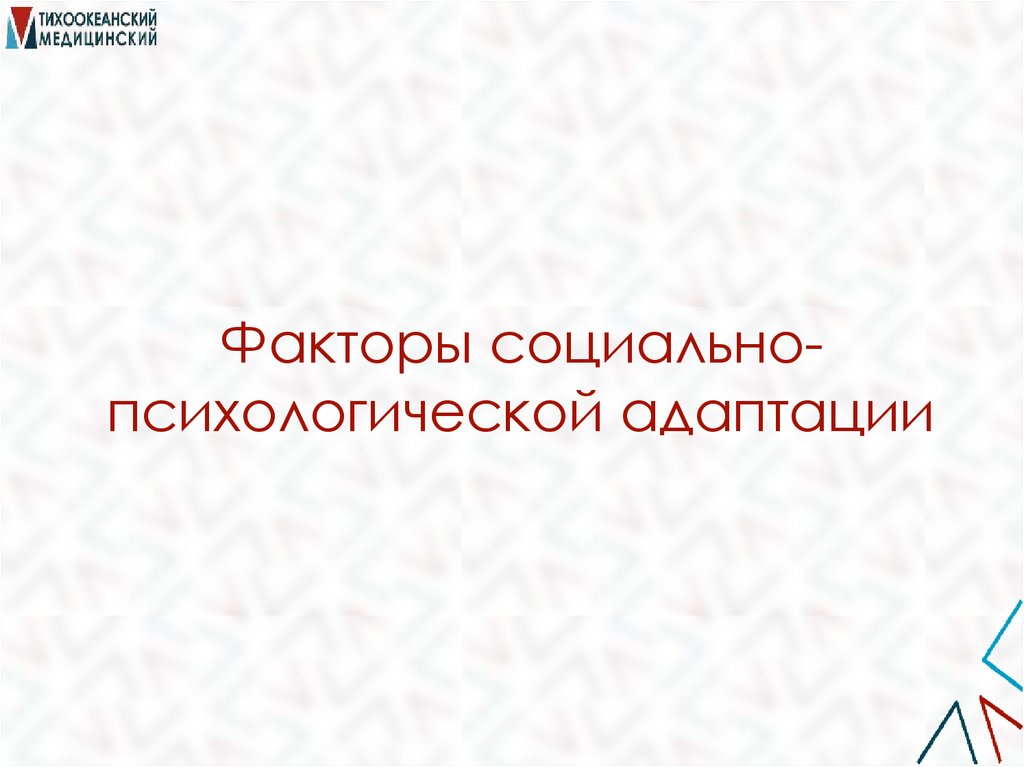 Факторы социально-психологической адаптации