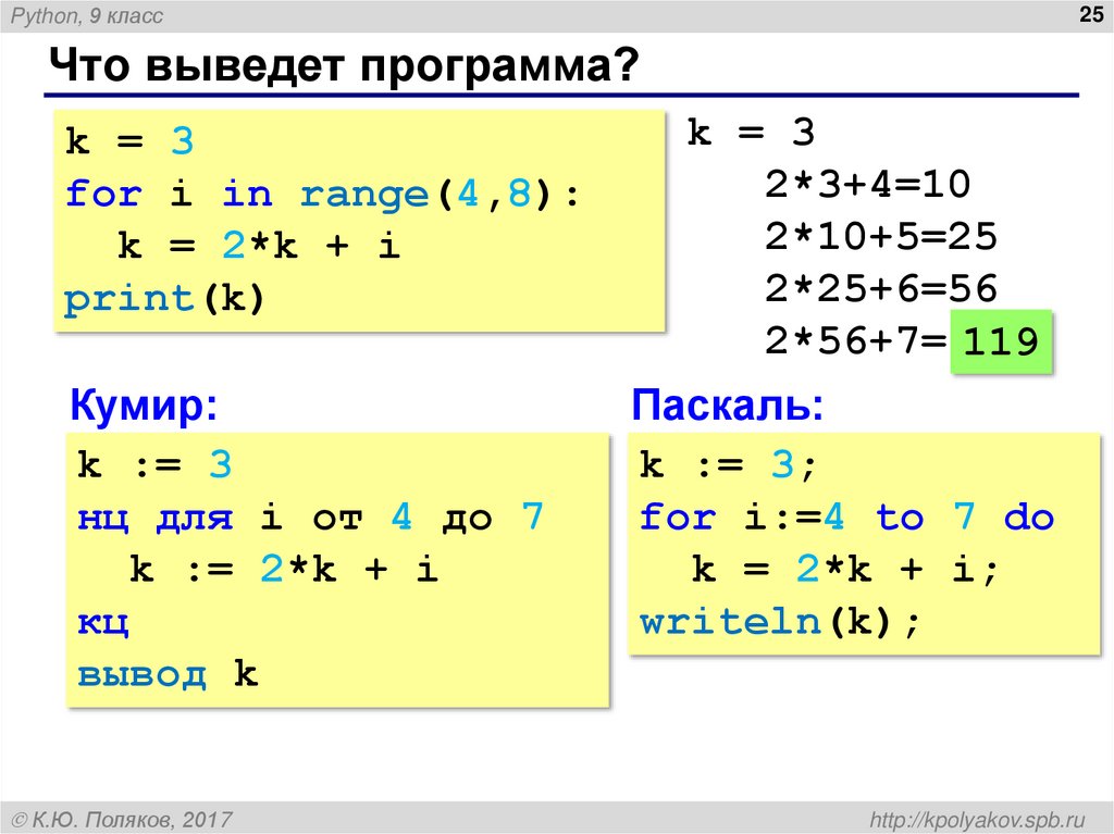 Что выведет программа?
