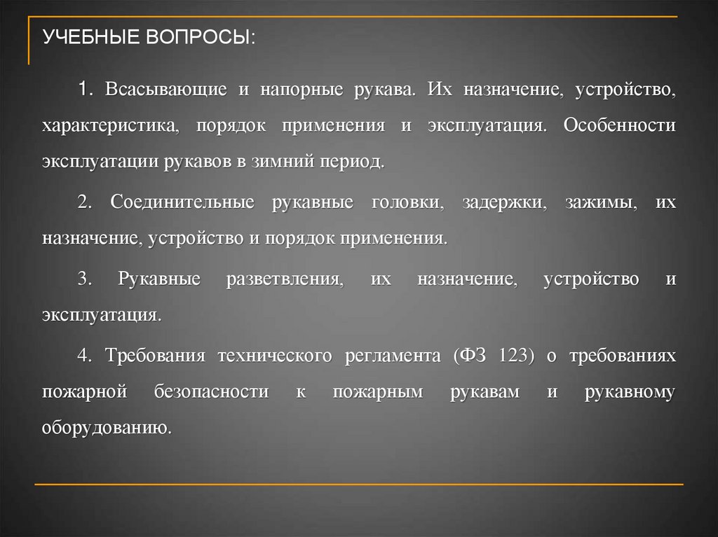 УЧЕБНЫЕ ВОПРОСЫ: