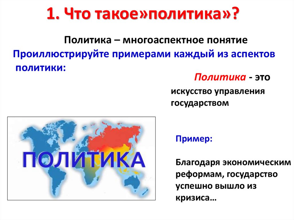 1. Что такое»политика»?
