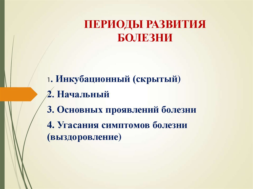 ПЕРИОДЫ РАЗВИТИЯ БОЛЕЗНИ