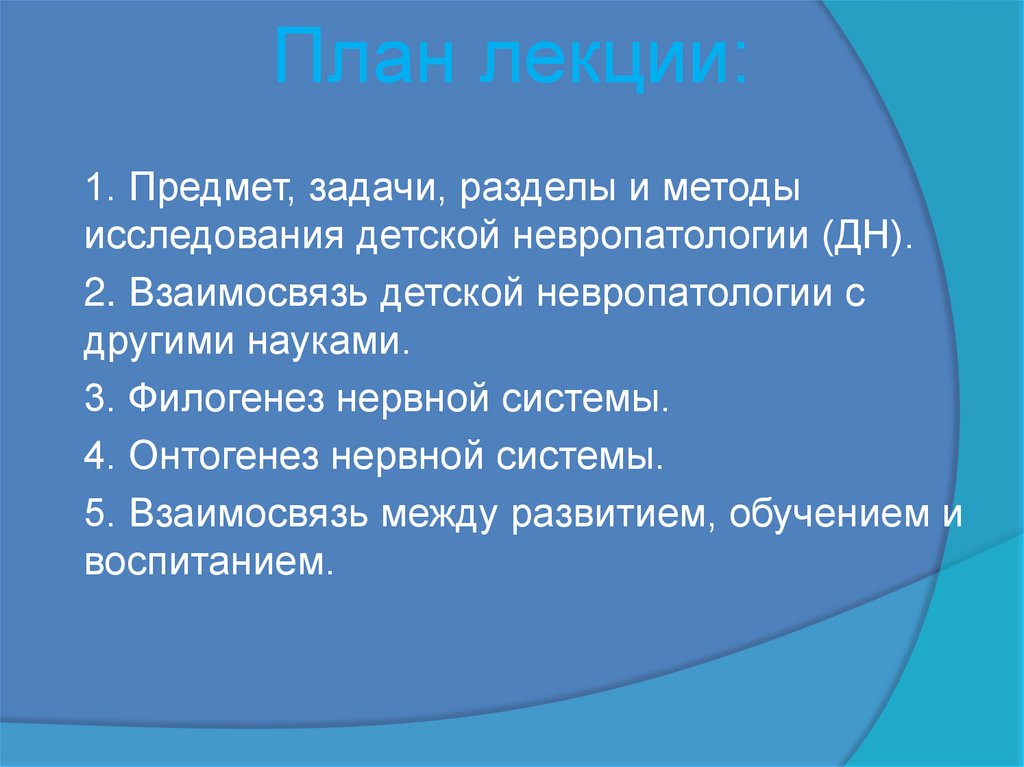 План лекции: