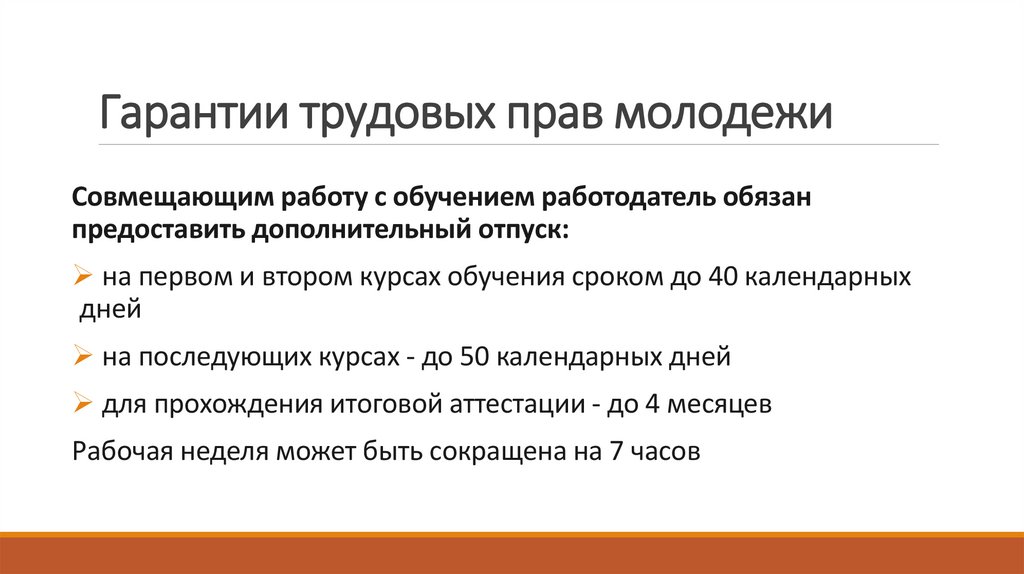 Гарантии трудовых прав молодежи