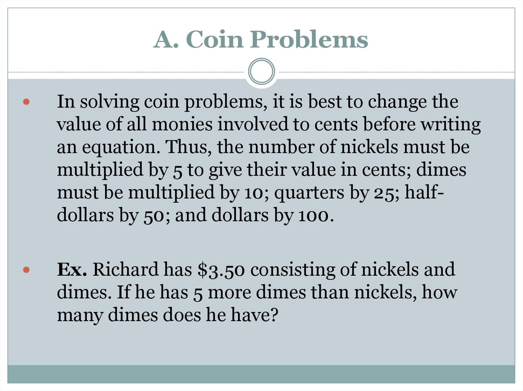 A. Coin Problems