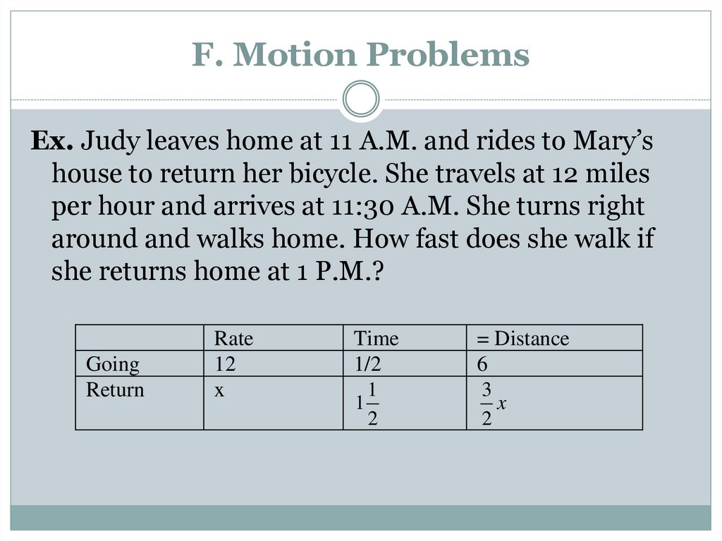 F. Motion Problems
