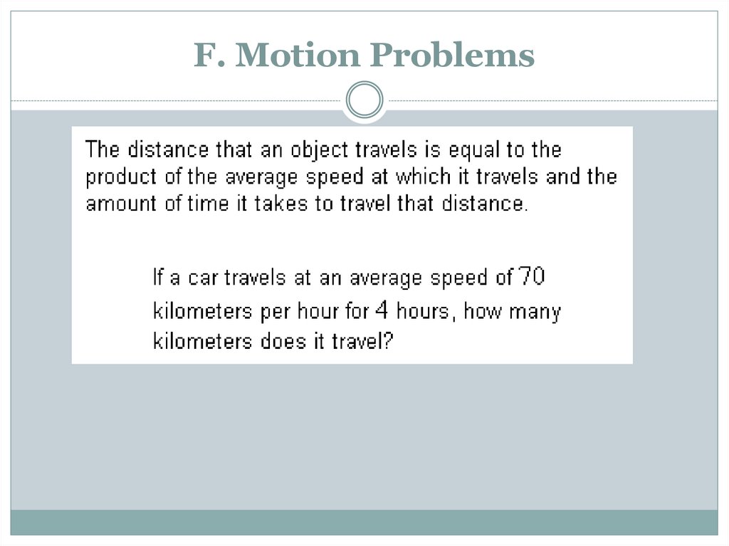 F. Motion Problems