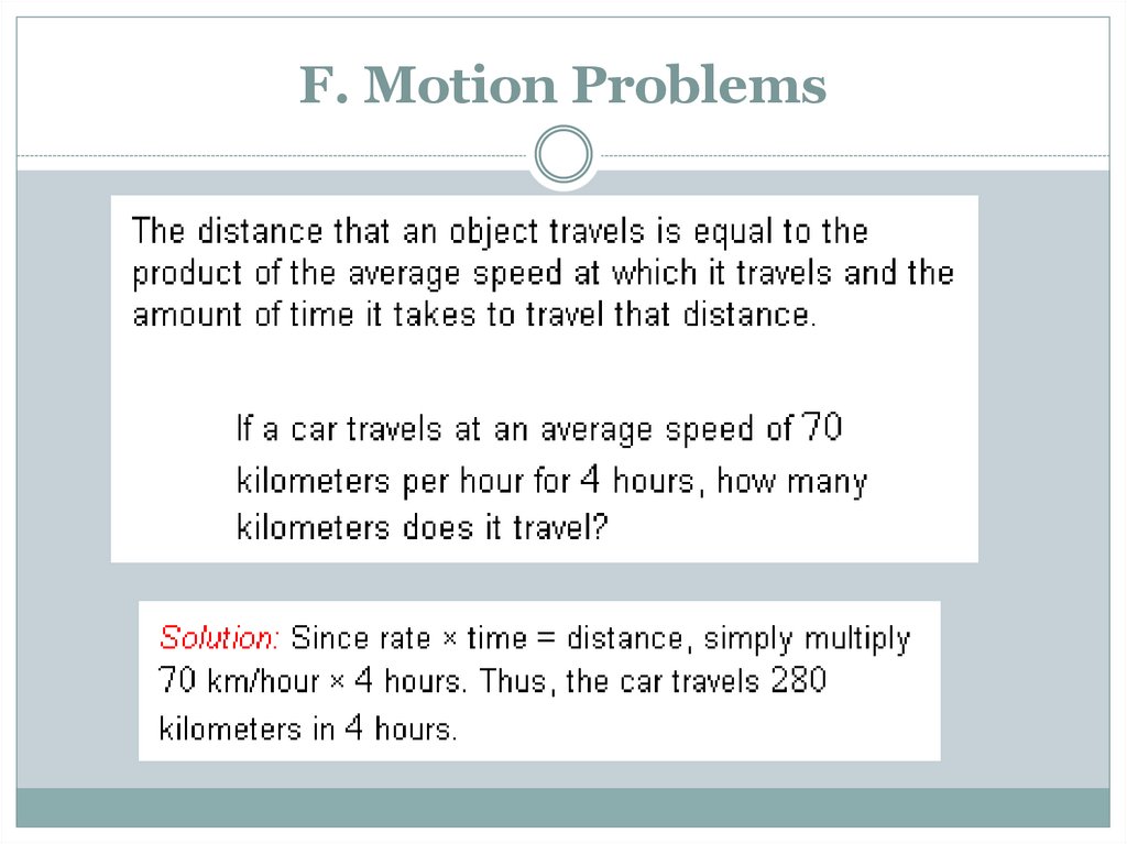 F. Motion Problems