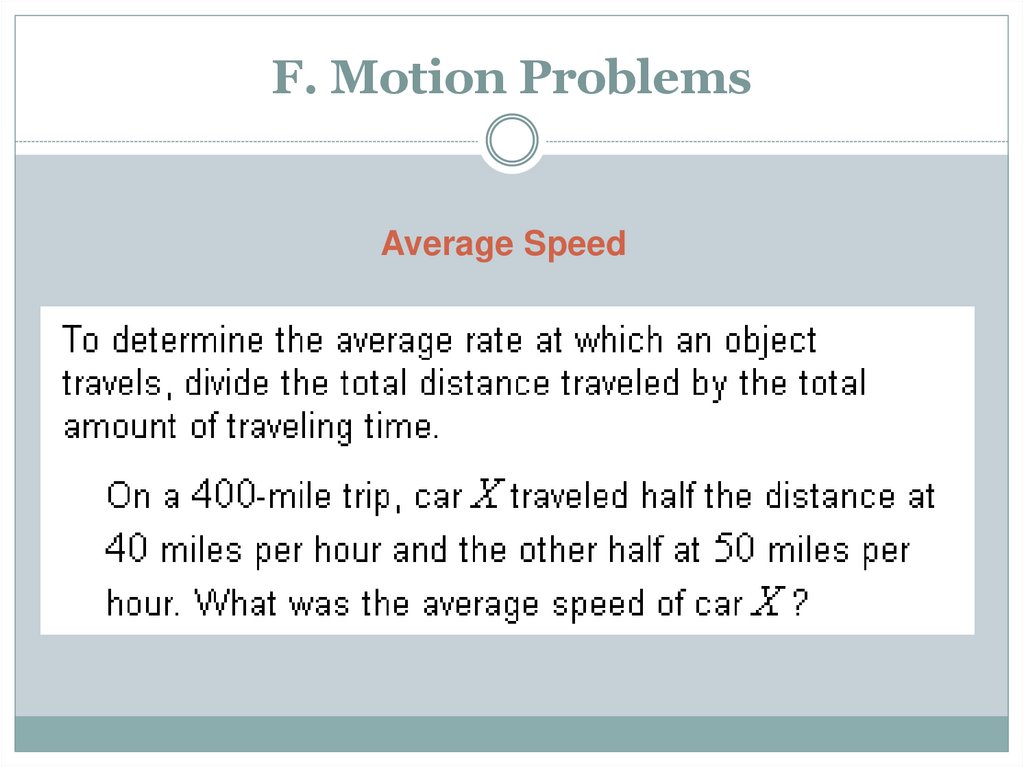 F. Motion Problems