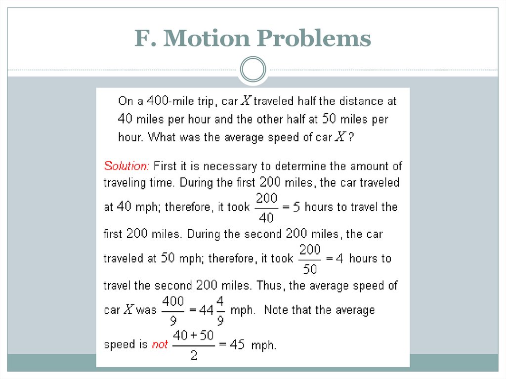 F. Motion Problems